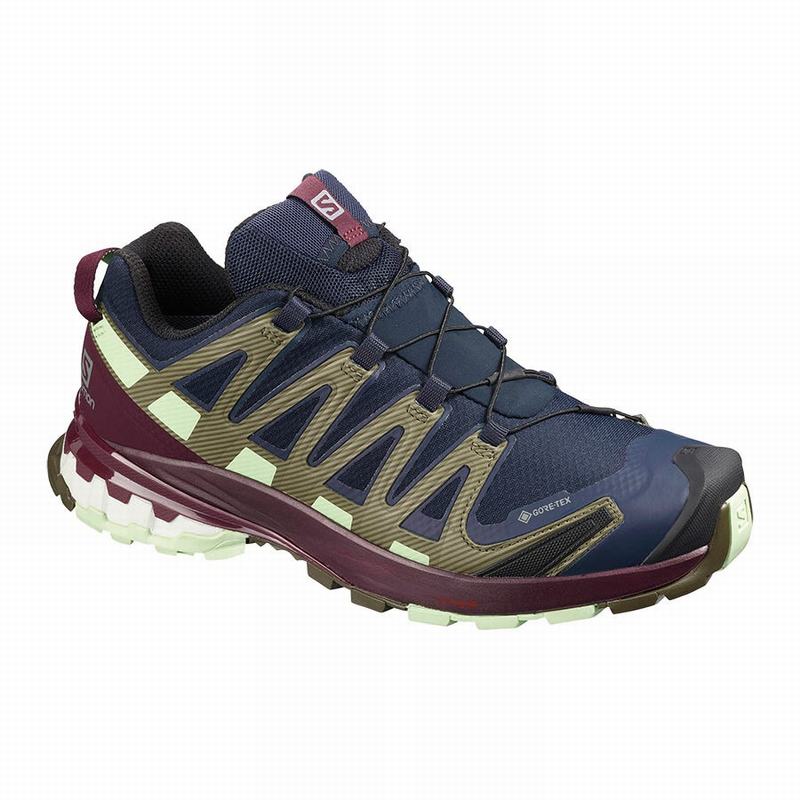 Salomon Trail Løbesko Dame Mørkeblå / Bordeaux - XA PRO 3D V8 GORE-TEX (QTWPZ-0493)